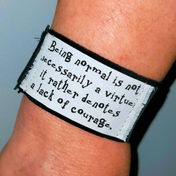 Hand Crafted Jewelry - Black Leather Cuff Bracelet Practical Magic Quote Jewelry Gift Inspirational